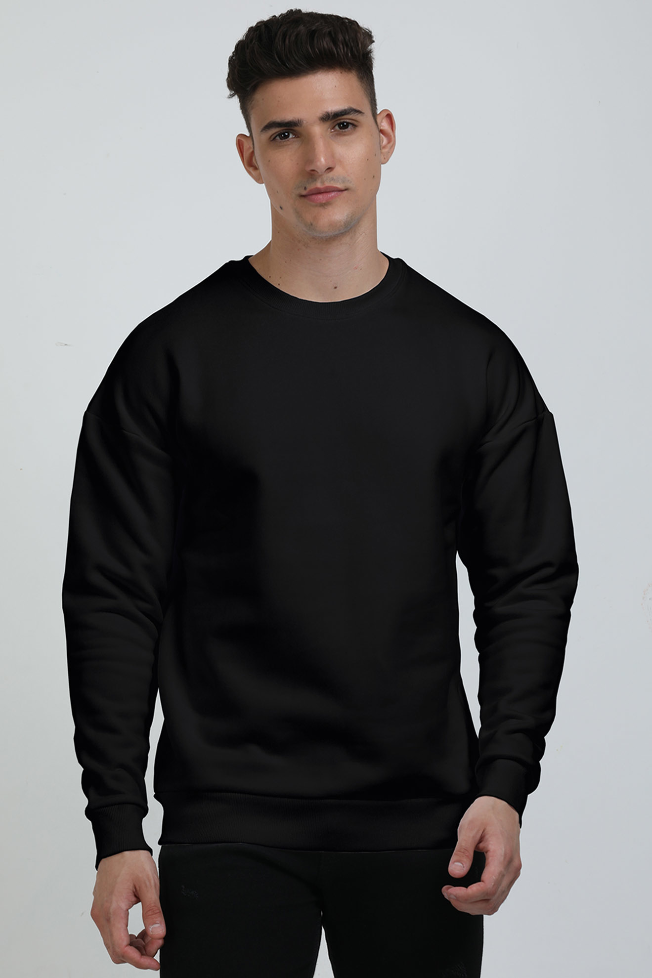 Black Tiger and Flower Oversize Sweatshirt